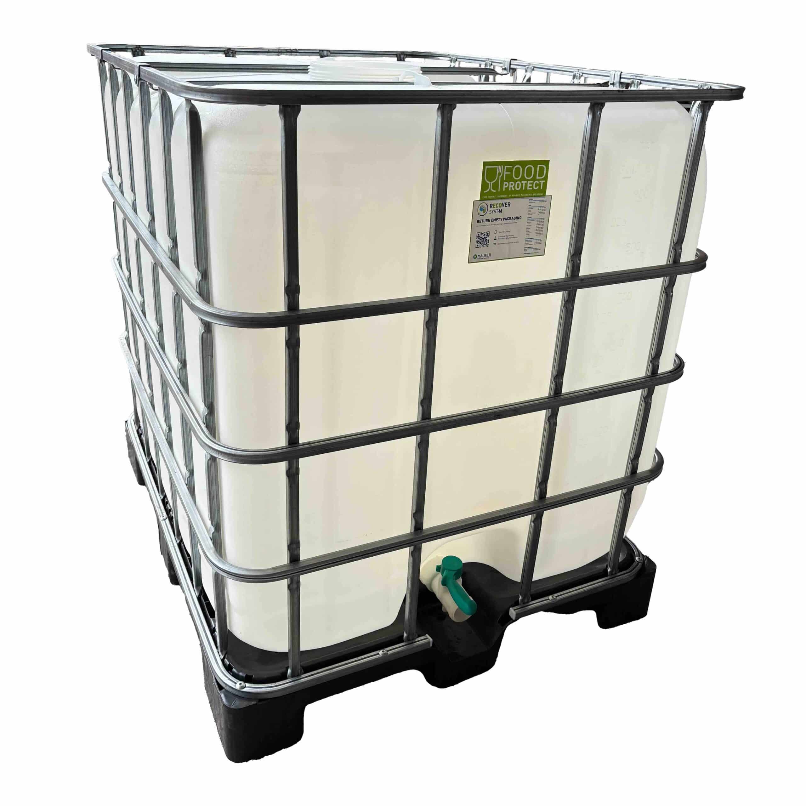 IBC-Wassertank 1.000 L – gereinigt mit Auslaufhahn (Abholung)